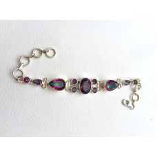 505 collections  bracelet topaze arc en ciel, argent sterling